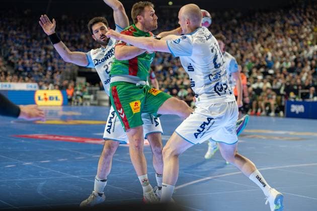 Matthias Musche, Outside, SC Magdeburg 6 , Leve Carstensen, Outside TBV Lemgo Lippe 21 , TBV Lemgo Lippe SC Magdeburg, DHB Pokal Maenner, Herren, 6 Spieltag, Spiel um Platz 3, Daikin HBL, Lidl Final 4, 19 04 2026 Köln NRW Germany Copyright: xkolbert-press MartinxWdziecznyx