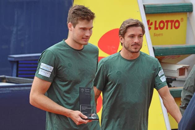 Doubles winner, Jakob Schnaitter GER and Mark Wallner GER Award ceremony, trophy, tennis final doubles final BMW Open by Bitpanda 2026 ATP 500 Munich 19 04 2026 PHOTO Mladen Lackovic LakoPress