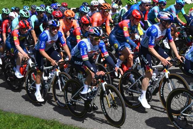 Amstel Gold Race 2026 Cycling Race VALKENBURG, THE NETHERLANDS - APRIL 19 : Evenepoel Remco (BEL) of Red Bull - BORA - Hansgrohe during the 60th edition of Amstel Gold Race an UCI World Tour 1.UWT one day cycling road race for Men Elite of 220 km with start in Maastricht and finish in Valkenburg on April 19, 2026 in Valkenburg, The Netherlands, 19 04 2026 ( Motordriver Kenny Verfaillie - Valkenburg The Netherlands  Copyright: xVincentxKalutx
