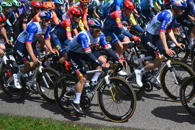 Amstel Gold Race 2026 Cycling Race VALKENBURG, THE NETHERLANDS - APRIL 19 : Evenepoel Remco (BEL) of Red Bull - BORA - Hansgrohe during the 60th edition of Amstel Gold Race an UCI World Tour 1.UWT one day cycling road race for Men Elite of 220 km with start in Maastricht and finish in Valkenburg on April 19, 2026 in Valkenburg, The Netherlands, 19 04 2026 ( Motordriver Kenny Verfaillie - Valkenburg The Netherlands  Copyright: xVincentxKalutx