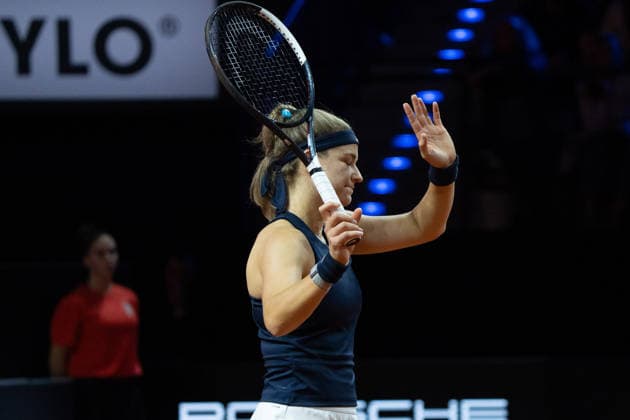 Karolina Muchova CZE in picture, GER, Elena Rybakina vs Karolina Muchova, Tennis, ATP Tournament, WTA 500, Porsche Tennis Grand Prix, Final, 19 04 2026, GER, Elena Rybakina vs Karolina Muchova, Tennis, ATP Tournament, WTA 500, Porsche Tennis Grand Prix, Final, 19 04 2026, Stuttgart Copyright: xEibner-Pressefoto EdwardxCheungx EP_ECG