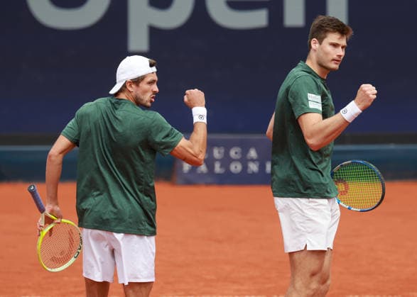 Jakob Schnaitter upturned cap, Mark Wallner cheer, jubilation, joy, emotion, Men doubles, Men s Doubles, Final, Final Tennis BMW Open 2026 ATP 500 MTTC Iphitos Munich Bavaria Germany April 19, 2026 Copyright: xJuergenxHasenkopfx