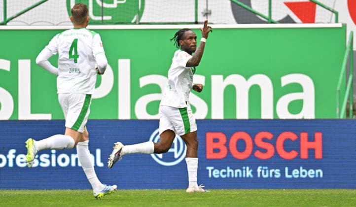 19 04 2026 Soccer Season 2025 2026 2 Soccer Bundesliga 30 Matchday SpVgg Greuther Fürth Kleeblatt SV Darmstadt 98 Lilien Sportfoto Zink MeZi xmexzix DFL regulations prohibit any use of photographs as image sequences and or quasi video only for editorial use Torjubel Jubel Freude nach Treffer Tor Torschuß zum 1 1 durch Noel Futkeu 9, SpVgg Greuther Fürth