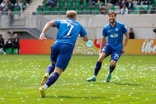 19 04 2026, xgrfx, Soccer 2 Bundesliga, SpVgg Greuther Fuerth SV Darmstadt 98 v l Tor, Isac Lidberg SV Darmstadt DFL DFB REGULATIONS PROHIBIT ANY USE OF PHOTOGRAPHS as IMAGE SEQUENCES and or QUASI VIDEO Fuerth