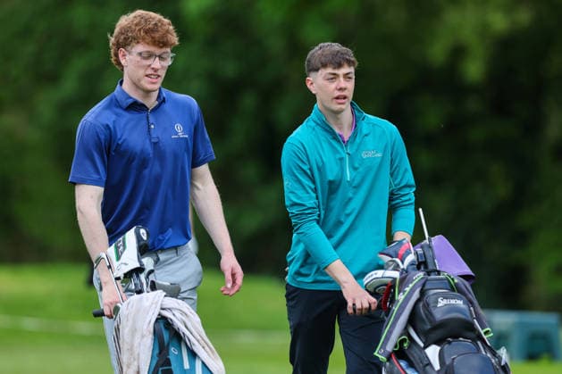 REPRO FREE *PRESS RELEASE NO REPRODUCTION FEE* EDITORIAL USE ONLY Flogas Irish Boys Amateur Open Championship, Malone Golf Club, Belfast 19 4 2026 Barry McMenamin and Luke Furlong Barry McMenamin and Luke Furlong 19 4 2026  Copyright: x INPHO RyanxByrnex RB1_1964