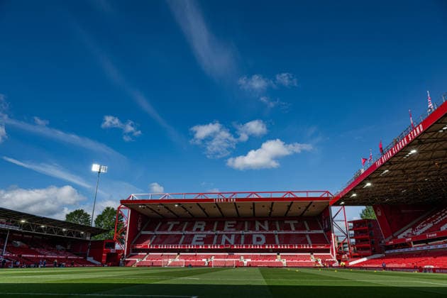 19th April 2026; The City Ground, Nottingham, England; Premier League Football, Nottingham Forest versus Burnley; A general view of The City Ground showing the pitch and stands GodfreyxPitt