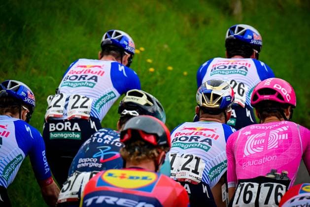 Belgian Remco Evenepoel of Red Bull-BORA-hansgrohe pictured in action during the men elite Amstel Gold Race one day cycling race, 257,4 km from Maastricht to Valkenburg, The Netherlands, Sunday 19 April 2026. DIRKxWAEM  x171326450x