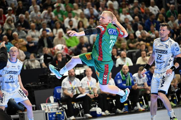GER, Lanxess Arena Koeln, HBL, LIDL FINAL4, Men, Match for 3rd place, TBV Lemgo Lippe vs SC Magdeburg 19 04 2026, Lanxess Arena , Koeln , GER, Lanxess Arena Koeln, HBL, LIDL FINAL4, Men, Match for 3rd place, TBV Lemgo Lippe vs SC Magdeburg , pictured Magnus Saugstrup Jensen SC Magdeburg 23 , throws on goal nordphotoxGmbHx xMeuter nph00351