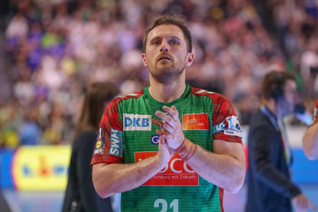 19 04 2026, xgox, Handball DHB Pokal match 3rd place SC Magdeburg TBV Lemgo Lippe emspor, v l Albin Lagergren Magdeburg, 21 disappointed, looks disappointed, disappointed Koeln