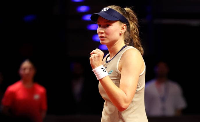 19 04 2026, Germany, Stuttgart, Porsche Tennis Grand Prix 2026, final, winner Elena Rybakina KAZ cheers, jubilation