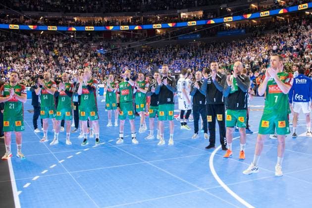 The SCM players after the defeat, TBV Lemgo Lippe SC Magdeburg, DHB Pokal Maenner, Herren, 6 Spieltag, Spiel um Platz 3, Daikin HBL, Lidl Final 4, 19 04 2026 Köln NRW Germany Copyright: xkolbert-press MartinxWdziecznyx