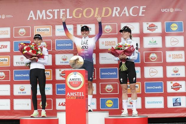 Valkenburg, 19-04-2026, cycling, Amstel Gold Race, women, Paula Blasi wins, with Kasia Niewiadoma in second place and Demi Vollering in third. Amstel Gold Race 2026 Women  x203153225x Copyright: