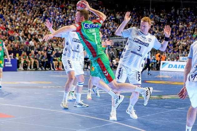 19 04 2026, xsscx, Handball, DHB Pokal Lidl Final4, Match for 3rd place, TBV Lemgo Lippe SC Magdeburg, Season 2025 2026 Men, Lanxess Arena, Cologne Felix Claar SC Magdeburg 07 throwing Photo xSandraxScherningxPressefotoKochx North Rhine-Westphalia Germany