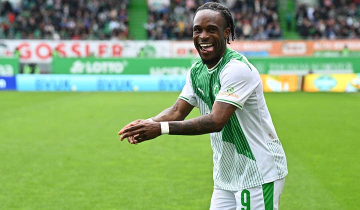 19 04 2026 Soccer Season 2025 2026 2 Soccer Bundesliga 30 Matchday SpVgg Greuther Fürth Kleeblatt SV Darmstadt 98 Lilien Sportfoto Zink xwoxzix DFL regulations prohibit any use of photographs as image sequences and or quasi video only for editorial use Torjubel Jubel Freude nach Treffer Tor Torschuß zum 2 2 durch Noel Futkeu 9, SpVgg Greuther Fürth