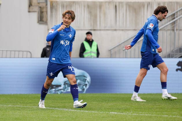 19 04 2026, xgrfx, Fußball 2 Bundesliga, SpVgg Greuther Fuerth SV Darmstadt 98 v l Tor, Yosuke Furukawa zum 1 2 SV Darmstadt DFL DFB REGULATIONS PROHIBIT ANY USE OF PHOTOGRAPHS as IMAGE SEQUENCES and or QUASI VIDEO Fuerth