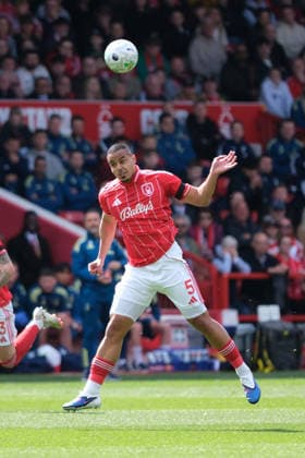 NOTTINGHAM, ENGLAND, APRIL 19: Murillo of Nottingham Forest seen in action during the Premier league football match between Nottingham Forest and Burnley at the City Ground on April 19, 2026 in Nottingham, England. Copyright: xPaulxBonserx xSportsxPressxPhotox Sportspressphoto_SPR132795