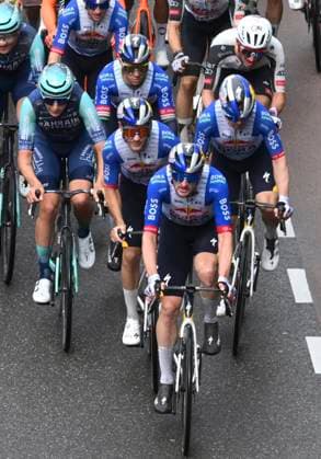 Amstel Gold Race 2026 Cycling Race VALKENBURG, THE NETHERLANDS - APRIL 19 : Evenepoel Remco (BEL) of Red Bull - BORA - Hansgrohe during the 60th edition of Amstel Gold Race an UCI World Tour 1.UWT one day cycling road race for Men Elite of 220 km with start in Maastricht and finish in Valkenburg on April 19, 2026 in Valkenburg, The Netherlands, 19 04 2026 ( Motordriver Kenny Verfaillie - Valkenburg The Netherlands  Copyright: xVincentxKalutx