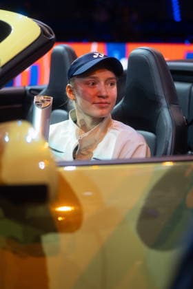 Winner Elena Rybakina KAZ in picture, sitting in Porsche 911 with trophy, GER, Elena Rybakina vs Karolina Muchova, Tennis, ATP Tournament, WTA 500, Porsche Tennis Grand Prix, Final, 19 04 2026, GER, Elena Rybakina vs Karolina Muchova, Tennis, ATP Tournament, WTA 500, Porsche Tennis Grand Prix, Final, 19 04 2026, Stuttgart Copyright: xEibner-Pressefoto EdwardxCheungx EP_ECG