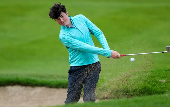 REPRO FREE *PRESS RELEASE NO REPRODUCTION FEE* EDITORIAL USE ONLY Flogas Irish Boys Amateur Open Championship, Malone Golf Club, Belfast 19 4 2026 Harris Fleming Harris Fleming 19 4 2026  Copyright: x INPHO RyanxByrnex RB1_2922