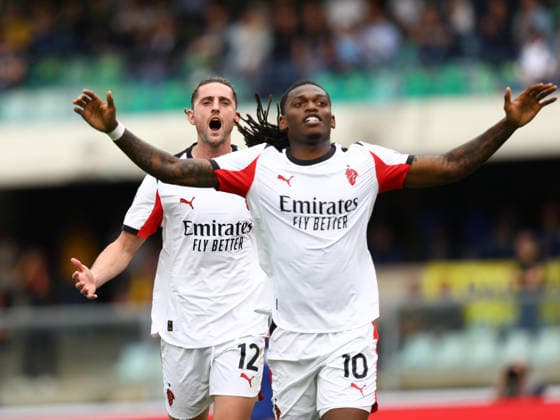 April 19, 2026, Verona, Veneto, Italy: ADRIEN RABIOT 12 of AC Milan celebrates scoring his side s first goal in the Matchday 33 of 38 of the Serie A 2025 26 between HELLAS VERONA and AC MILAN at the Bentegodi Stadium in Verona, Italy. Verona Italy - ZUMAc179 20260419_zep_c179_006 Copyright: xMickaelxChavetx