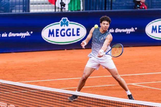 MUNICH, GERMANY - APRIL 19: Ben Shelton (USA) during the BMW Open by Bitpanda Singles match between Flavio Cobolli (ITA) vs Ben Shelton (USA) at MTTC Iphitos on April 19, 2026 in Munich, Germany. Bavaria Germany Copyright: xSteffiexWunderlx