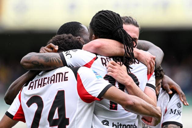Mg Verona 19 04 2026 - campionato di calcio Serie A Hellas Verona-Milan foto Matteo Gribaudi Image nella foto: esultanza gol Adrien Rabiot 