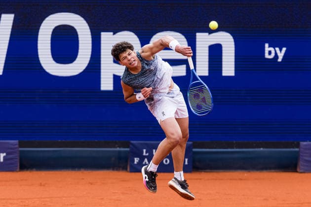 MUNICH, GERMANY - APRIL 19: Ben Shelton (USA) during the BMW Open by Bitpanda Singles match between Flavio Cobolli (ITA) vs Ben Shelton (USA) at MTTC Iphitos on April 19, 2026 in Munich, Germany. Bavaria Germany Copyright: xSteffiexWunderlx