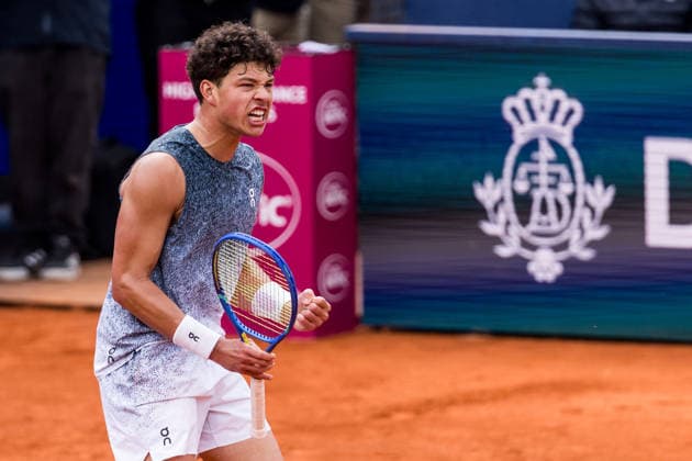 MUNICH, GERMANY - APRIL 19: Ben Shelton (USA) cheers during the BMW Open by Bitpanda Singles match between Flavio Cobolli (ITA) vs Ben Shelton (USA) at MTTC Iphitos on April 19, 2026 in Munich, Germany. Bavaria Germany Copyright: xSteffiexWunderlx