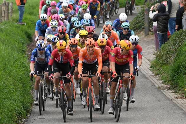 Amstel Gold Race 2026 Cycling Race VALKENBURG, THE NETHERLANDS - APRIL 19 : Tratnik Jan (SLO) of Red Bull - BORA - Hansgrohe, Evenepoel Remco (BEL) of Red Bull - BORA - Hansgrohe during the 60th edition of Amstel Gold Race an UCI World Tour 1.UWT one day cycling road race for Men Elite of 220 km with start in Maastricht and finish in Valkenburg on April 19, 2026 in Valkenburg, The Netherlands, 19 04 2026 ( Motordriver Kenny Verfaillie - Valkenburg The Netherlands  Copyright: xDarioxBelingherix