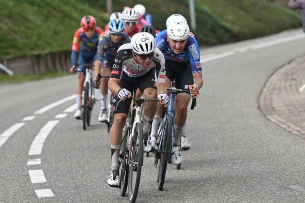 Amstel Gold Race 2026 Cycling Race VALKENBURG, THE NETHERLANDS - APRIL 19 : Cosnefroy Benoit (FRA) of UAE Team Emirates - XRG during the 60th edition of Amstel Gold Race an UCI World Tour 1.UWT one day cycling road race for Men Elite of 220 km with start in Maastricht and finish in Valkenburg on April 19, 2026 in Valkenburg, The Netherlands, 19 04 2026 ( Motordriver Kenny Verfaillie - Valkenburg The Netherlands  Copyright: xDarioxBelingherix