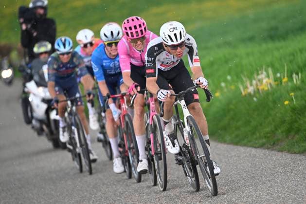 Amstel Gold Race 2026 Cycling Race VALKENBURG, THE NETHERLANDS - APRIL 19 : Cosnefroy Benoit (FRA) of UAE Team Emirates - XRG during the 60th edition of Amstel Gold Race an UCI World Tour 1.UWT one day cycling road race for Men Elite of 220 km with start in Maastricht and finish in Valkenburg on April 19, 2026 in Valkenburg, The Netherlands, 19 04 2026 ( Motordriver Kenny Verfaillie - Valkenburg The Netherlands  Copyright: xVincentxKalutx