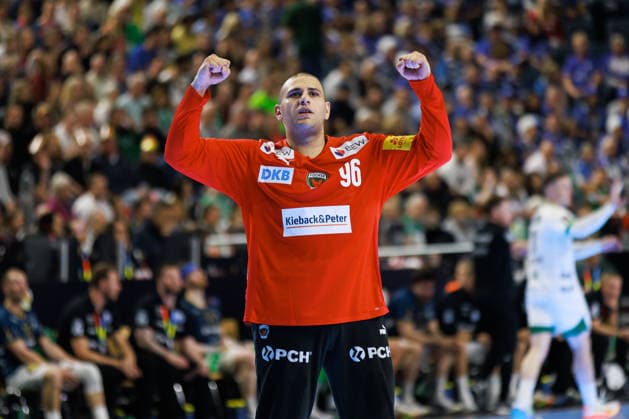 Dejan MILOSAVLJEV Fuechse Berlin, 96 jubilation, joy, passion, success, emotion, enthusiasm, positive emotions GER, Fuechse Berlin vs Bergischer HC, handball, DHB Cup, LIDL Final4, final, season 2025 2026, 19 04 2026, GER, Fuechse Berlin vs Bergischer HC, handball, DHB Cup, LIDL Final4, final, season 2025 2026, 19 04 2026, Cologne Copyright: xEibnerxPressefoto OliverxSchmidtx EP_OST