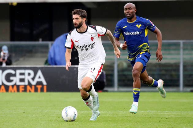 AC Milan s Christian Pulisic the Serie A soccer match between Hellas Verona and A.C. Milan at the Bentegodi Stadium in Verona, north west Italy - Sunday , April 19 , 2026. - Soccer .  Copyright: xPaolaxGarbuio Lapressex
