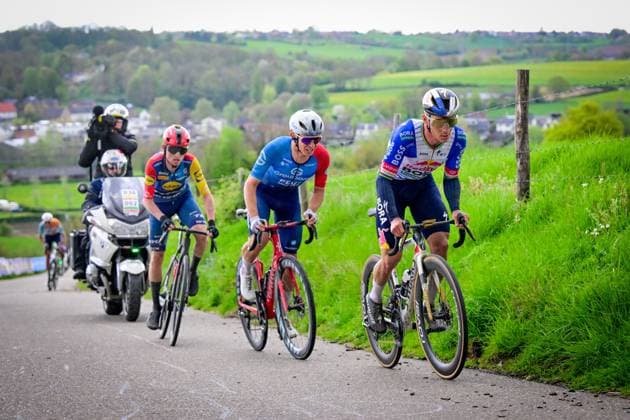 Belgian Remco Evenepoel of Red Bull-BORA-hansgrohe pictured in action during the men elite Amstel Gold Race one day cycling race, 257,4 km from Maastricht to Valkenburg, The Netherlands, Sunday 19 April 2026. DIRKxWAEM  x171342227x