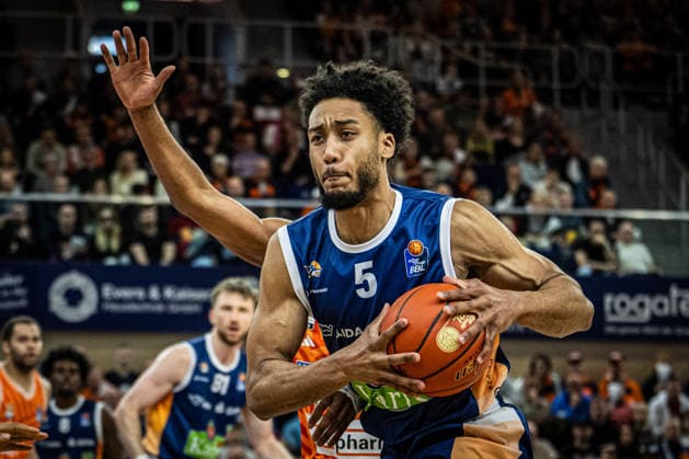 Rostock, Germany 19 April 2026 1 BBL 2025 2026 Sp 30 Rostock Seawolves vs ratiopharm ulm Pictured D Shawn Schwartz Rostock Seawolves Copyright: xFotostandx xVoelkerx