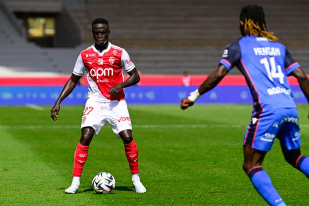 FOOTBALL : AS Monaco VS AJ Auxerre - Ligue 1 McDonald s - 19 04 2026 KrÃ pin Diatta (ASM) - Ligue 1 McDonald s match between AS Monaco and AJ Auxerre on April 19, 2026 at the Louis II Stadium in Monaco. MonacoMonaco  Copyright: xWilliamxCannarellax