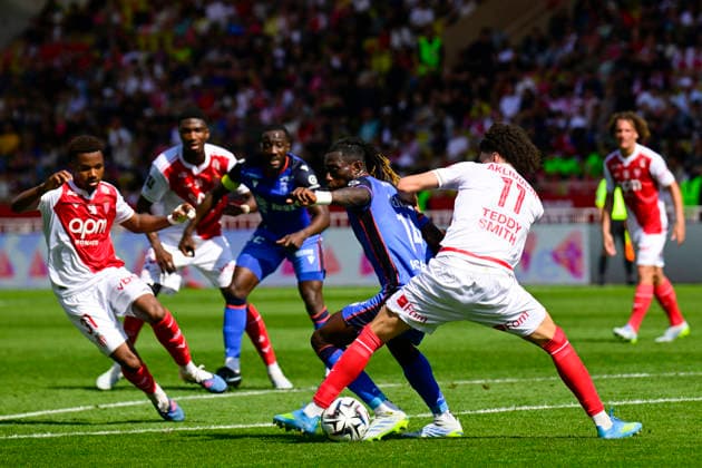 FOOTBALL : AS Monaco VS AJ Auxerre - Ligue 1 McDonald s - 19 04 2026 Gideon Mensah (AJA) - Ligue 1 McDonald s match between AS Monaco and AJ Auxerre on April 19, 2026 at the Louis II Stadium in Monaco. MonacoMonaco  Copyright: xWilliamxCannarellax
