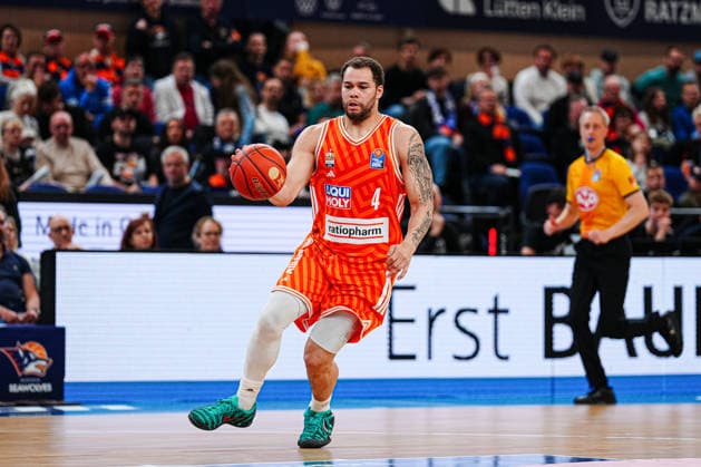 Christopher Ledlum Ratiopahrm Ulm, 04 GER, Rostock Seawolves vs Ratiopharm Ulm, Basketball, Bundesliga, Matchday 30, Season 2025 2026, 19 04 2026 GER, Rostock Seawolves vs Ratiopharm Ulm, Basketball, Bundesliga, Matchday 30, Season 2025 2026, 19 04 2026 Rostock Copyright: xEibner-Pressefoto MarcelxvonxFehrnx EP_MFN