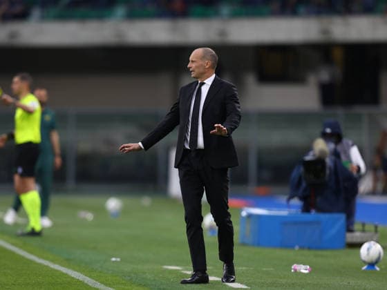 April 19, 2026, Verona, Veneto, Italy: Head coach MASSIMILIANO ALLEGRI of AC Milan during Matchday 33 of 38 of the Serie A 2025 26 between HELLAS VERONA and AC MILAN at the Bentegodi Stadium in Verona, Italy. AC Milan won 1:0. Soccer 2026: Hellas Verona 0:1 AC Milan  - ZUMAc179 20260419_zep_c179_023 Copyright: xMickaelxChavetx