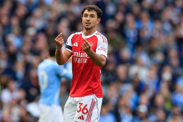 Manchester City v Arsenal, Premier League Martin Zubimendi (36) of Arsenal during the Premier League match between Manchester City and Arsenal at the Etihad Stadium, Manchester, UK on 19 April 2026. Manchester Etihad Stadium Manchester UK Editorial use only DataCo restrictions apply See www.football-dataco.com , Copyright: xConorxMolloyx PSI-24102-0049