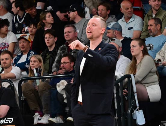 GER, 1 BBL, Veolia Towers Hamburg vs SC Rasta Vechta 19 04 2026,,GER, 1 BBL, Veolia Towers Hamburg vs SC Rasta Vechta, in the picture Head Coach Christian Held RASTA Vechta nordphotoxGmbH xWitke nph00002