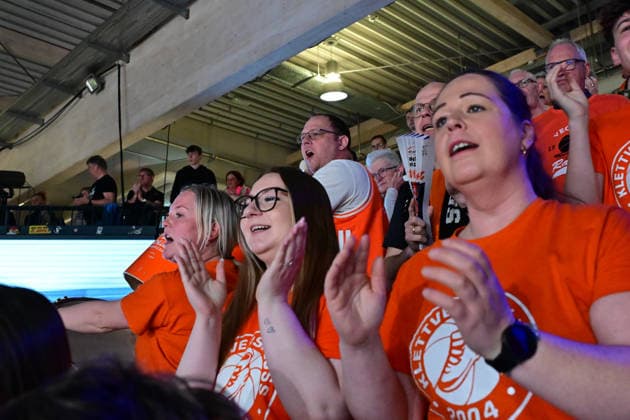GER, 1 BBL, Veolia Towers Hamburg vs SC Rasta Vechta 19 04 2026,,GER, 1 BBL, Veolia Towers Hamburg vs SC Rasta Vechta, in the picture feature fans of Vechta nordphotoxGmbH xWitke nph00002