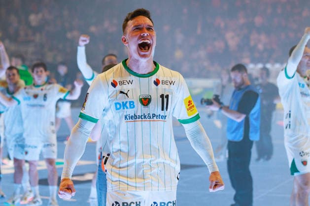 Lasse Bredekjaer ANDERSSON Fuechse Berlin, 11 jubilation, joy, passion, success, emotion, enthusiasm, positive emotions GER, Fuechse Berlin vs Bergischer HC, Handball, DHB Pokal, LIDL Final4, Final, Season 2025 2026, 19 04 2026, GER, Fuechse Berlin vs Bergischer HC, Handball, DHB Pokal, LIDL Final4, Final, Season 2025 2026, 19 04 2026, Cologne Copyright: xEibnerxPressefoto OliverxSchmidtx EP_OST