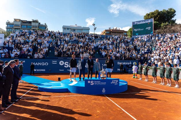 ATP, Tennis Herren 500 - Final of Barcelona Open Banc Sabadell in Barcelona, Spain, 19, April, 2026. Final of Barcelona Open Banc Sabadell match between Andrey Rublev (RUS) and Arthur Fils (FRA) in Reial Club de Tennis Barcelona, Barcelona, Spain, on April 19, 2026. Barcelona Reial Club de Tennis Barcelona Barcelona Spain