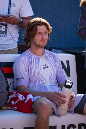 ATP, Tennis Herren 500 - Final of Barcelona Open Banc Sabadell in Barcelona, Spain, 19, April, 2026. Final of Barcelona Open Banc Sabadell match between Andrey Rublev (RUS) and Arthur Fils (FRA) in Reial Club de Tennis Barcelona, Barcelona, Spain, on April 19, 2026. Andrey Rublev (RUS). Barcelona Reial Club de Tennis Barcelona Barcelona Spain
