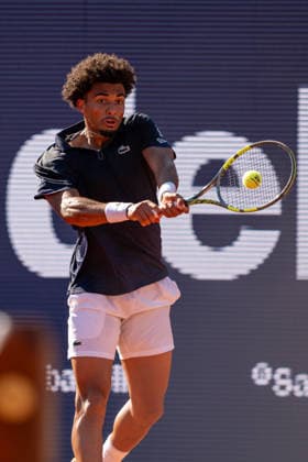 ATP, Tennis Herren 500 - Final of Barcelona Open Banc Sabadell in Barcelona, Spain, 19, April, 2026. Final of Barcelona Open Banc Sabadell match between Andrey Rublev (RUS) and Arthur Fils (FRA) in Reial Club de Tennis Barcelona, Barcelona, Spain, on April 19, 2026. Arthur Fils (FRA) action. Barcelona Reial Club de Tennis Barcelona Barcelona Spain