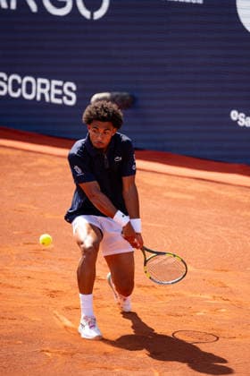 ATP, Tennis Herren 500 - Final of Barcelona Open Banc Sabadell in Barcelona, Spain, 19, April, 2026. Final of Barcelona Open Banc Sabadell match between Andrey Rublev (RUS) and Arthur Fils (FRA) in Reial Club de Tennis Barcelona, Barcelona, Spain, on April 19, 2026. Arthur Fils (FRA) action. Barcelona Reial Club de Tennis Barcelona Barcelona Spain