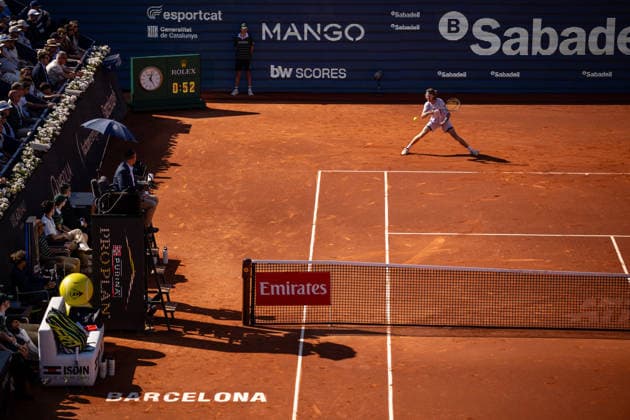 ATP, Tennis Herren 500 - Final of Barcelona Open Banc Sabadell in Barcelona, Spain, 19, April, 2026. Final of Barcelona Open Banc Sabadell match between Andrey Rublev (RUS) and Arthur Fils (FRA) in Reial Club de Tennis Barcelona, Barcelona, Spain, on April 19, 2026. Andrey Rublev (RUS). Barcelona Reial Club de Tennis Barcelona Barcelona Spain