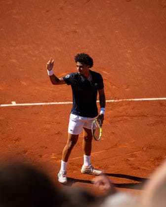 ATP, Tennis Herren 500 - Final of Barcelona Open Banc Sabadell in Barcelona, Spain, 19, April, 2026. Final of Barcelona Open Banc Sabadell match between Andrey Rublev (RUS) and Arthur Fils (FRA) in Reial Club de Tennis Barcelona, Barcelona, Spain, on April 19, 2026. Arthur Fils (FRA) reacts. Barcelona Reial Club de Tennis Barcelona Barcelona Spain