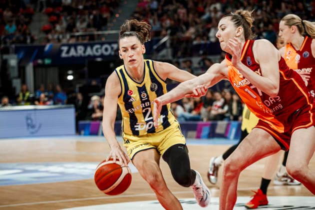 ESP Galatasaray Cagdas Faktoring v Fenerbahce Opet Final game Euroleague Women Final Six 2026 Sevgi Uzun and Elif Bayram during the Euroleague Women final game between Galatasaray Cagdas Faktoring and Fenerbahce Opet played at Principe Felipe Arena on April 19, 2026 in Zaragoza, Spain Zaragoza Spain Basketball Copyright: xDanielxMarzo AgenciaxLOFx